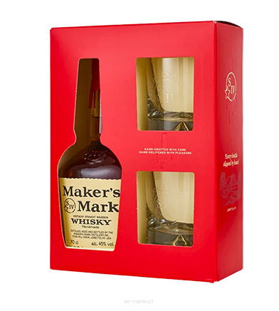 Whisky Maker's Mark 45% 700ml + 2 szklanki